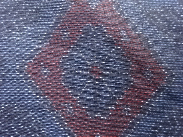 JAPANESE KIMONO / ANTIQUE KIMONO / SILK / DORO OSHIMA TSUMUGI / WOVEN RHOMBUS